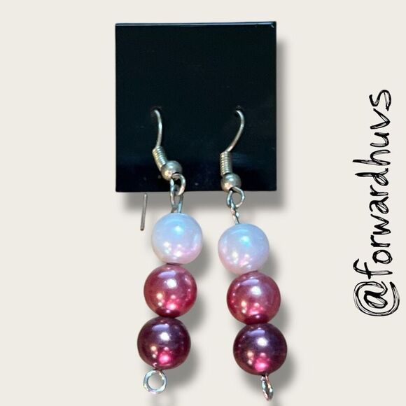 Bundle Sale 3 for $15 | Tri-Colored Bead Dangle Earrings - Picture 3 of 6
